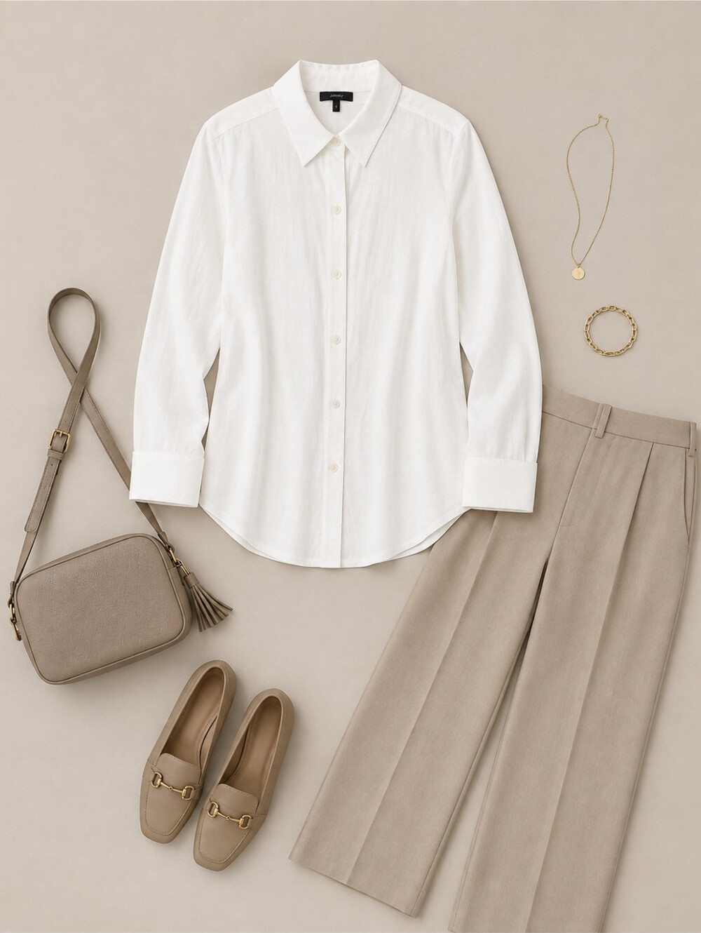 EUC Theory Minimalist White Button-Down Cotton Shirt, Size Small